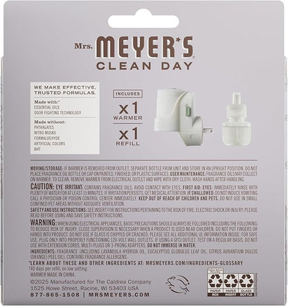 MRS. MEYER'S CLEAN DAY Premium Scented Oil Diffuser Kit, Lavender, 1 warmer and .67 fl oz refill