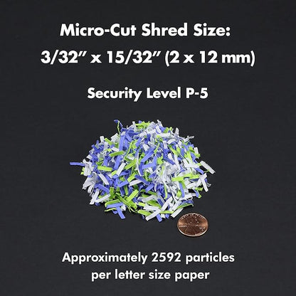Aurora AU830MA High-Security 8-Sheet Micro-Cut Paper and Credit Card Shredder/ 20 Minutes/Security Level P-5