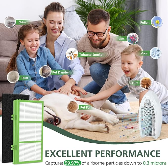 HAPF300AHD-U4R True HEPA Filters Replacement for Holmes AER1 Air Purifier, Parts # HAPF300AH-U4R, HAP242-NUC, 4 True HEPA + 8 Pre Filter