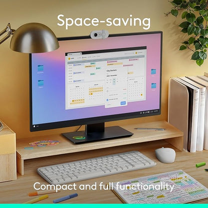 Logitech MK250 Bluetooth Wireless Mouse and Keyboard Combo: Fast & Easy Connectivity, Compact Wireless Keyboard, Ambidextrous Mouse, Durable Build - Windows/MacOS - White