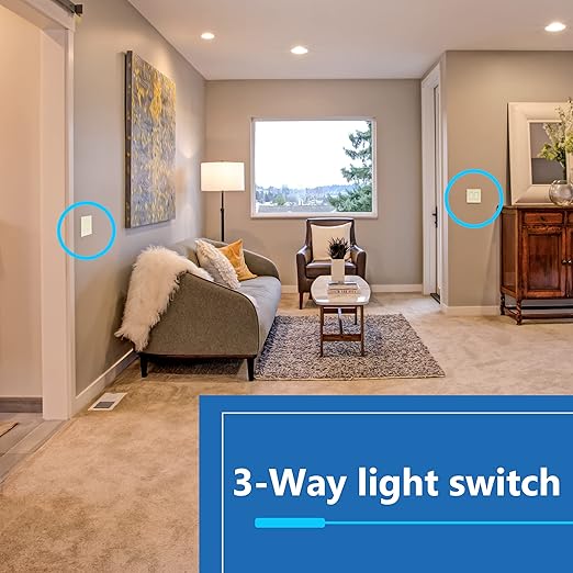 LIDER Minimalist Design Matte Finish Lighted Decorator Switch, Frameless Paddle Toggle Switch with Locator Light, Grounding Screw, 3-Way or Single Pole, 15A 120V, UL Listed, Light Almond, 5 Pack
