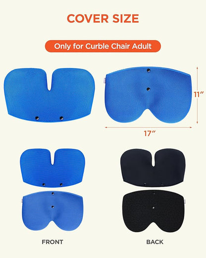 curble Grand Cover, Detachable Cover for Adult Chair, Ergonomic Chair Back Support and Lumbar Support (Blue)