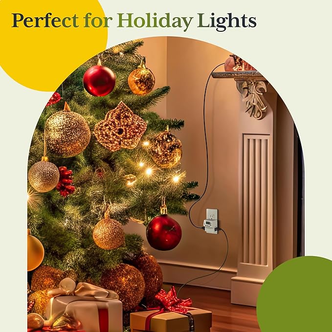 TG Heavy Duty Programmable Plug-in Digital Timer for Electrical Outlets, 7-Day Schedule, Random Mode, Daylight Savings, White