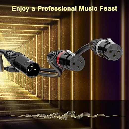 Mygatti 75 FT Gold-Plated 3-Pin XLR Male to Dual XLR Female Y Splitter Cable, Black, 23AWG OFC, Compatible with Microphone, Amplifier, Speaker, Mixer, Equalizer, Patch Bay, Digital Decoder, Preamp