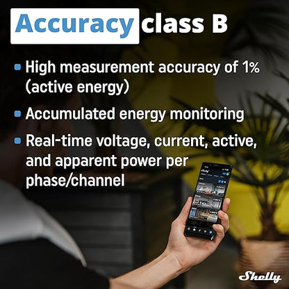 Shelly Pro 3EM 3CT 63 | Wi-Fi & LAN 3-Phase Professional Smart Energy Meter | DIN Rail | Home Automation | Compatible with Alexa & Google Home | iOS Android App | No Hub | Photovoltaic Ready