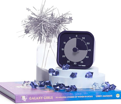 Time Timer MOD Home - Metallic Series - Individual Sized 60 Minute Visual Countdown Timer for ADHD, Adults, Students, and Pomodoro with Silent Operation (Metallic Indigo)