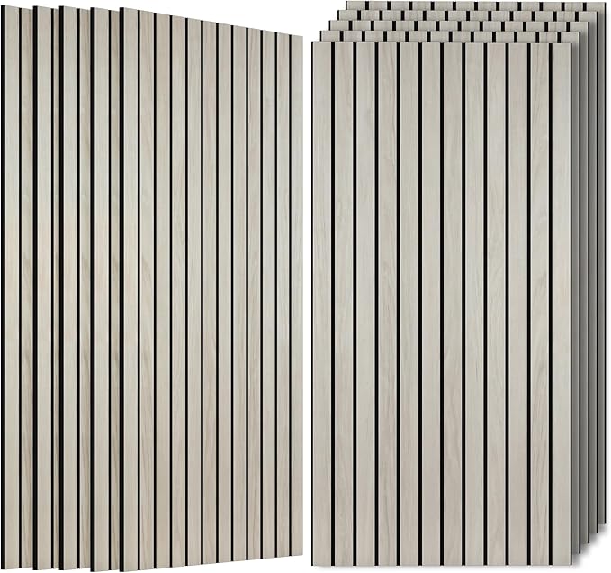 10 Pack Large Acoustic Panels 47.2”x23.6”, Decorative Acoustic Wall Panel, Sound Proof Panel with Simulated Wood Grain Finish, for Office,Home Theater,Studio,Living Room, Natural Oak