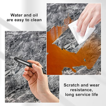 Wall Panels Peel and Stick，PVC Imitation Artificial Marble Tiles Sticker，10 pcs 23.6" L x 11.8" W，Heat-Resistant Backsplash Tile，Ideal for Kitchen Bathrooms Living Rooms Bedrooms.