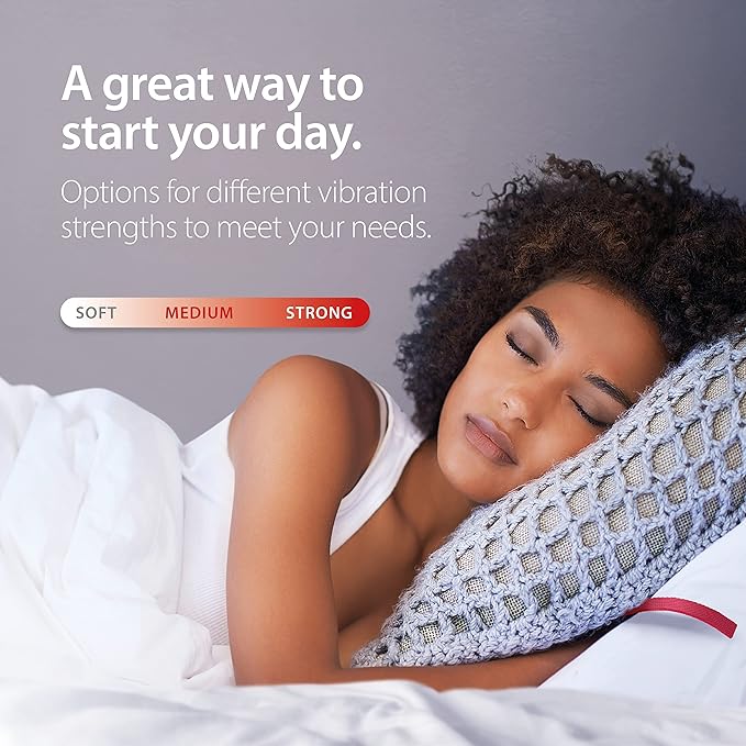 Bellman & Symfon Vibio Bluetooth Bed Shaker – Silent Vibrating Travel Alarm Clocks for Heavy Sleepers – Portable Rechargeable Clock with Multiple Alarms, Call and Message Alerts Easy to Pack for Trips