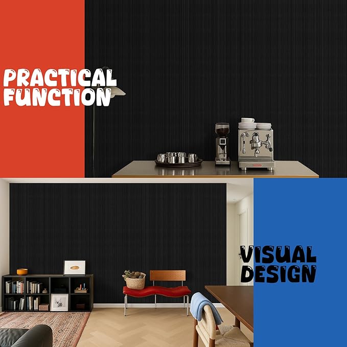 10 Pack Acoustic Panels,47.2”x23.6“x0.4” Acoustic Wall Panels,Large Soundproof Panels,Self-Adhesive Sound proof Panels for Walls,Acoustic Treatment for Recording Studio&Office,Black