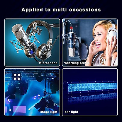 AuxLink XLR Cables, Banlaced XLR Cable Male to Female 50ft 2Pack Mic Cable Gold-Plated 3-Pins, XLR Speaker Cables Compatible with Microphones, Stage Lighting, Speaker Systems and More