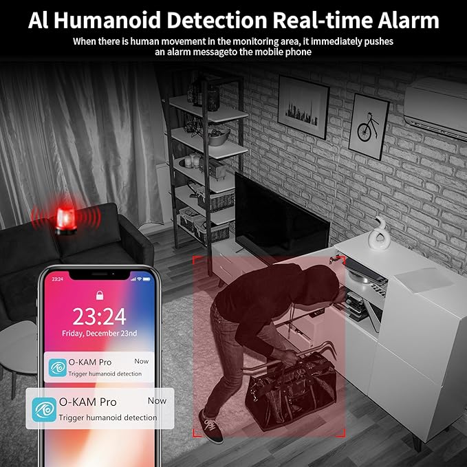 VSTARCAM Indoor Security Camera,2K HD 360° PTZ Dog Pet Camera with Phone APP, Night Vision, 2-Way Audio, Hybrid Zoom, 2.4G WiFi Dual Monitor, 7/24 Recording, Cloud/SD Card Storage (CS49D)