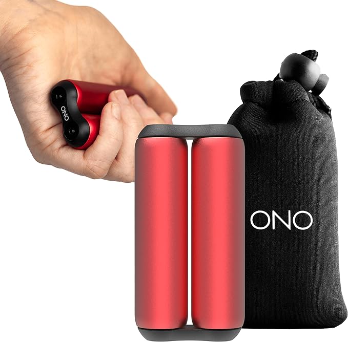 ONO Roller - Handheld Fidget Toy for Adults | Help Relieve Stress, Anxiety, Tension | Promotes Focus, Clarity | Compact, Portable Design (Red, Junior Size - Aluminum)