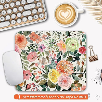 Armanza Square Mouse Pad Watercolour Floral,Personalized Premium-Textured Custom Mouse Mat Design,Washable Mousepad Cloth,Non-Slip Rubber Base Computer Mouse Pads for Wireless Mouse