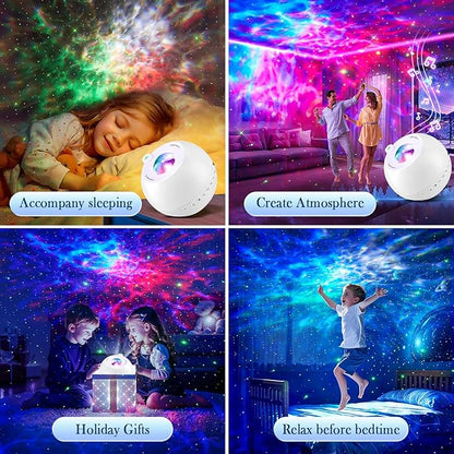 Star Projector Galaxy Light Projector ,15 Colors Star Lights for Ceiling Projector, 15 White Noises Galaxy Projector for Bedroom, Bluetooth+Remote+Timer Stars for Ceiling Projector Lights for Bedroom
