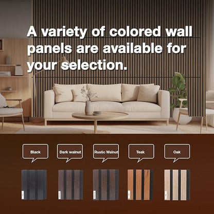 NeatiEase Wood Panels for Wall Color Samples Pack, Soundproof Wood Slat Wall Panel for Interior Wall Decor Noise Cancelling
