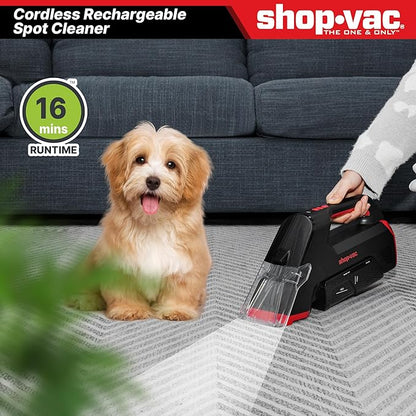 Shop-Vac 3-in-1 Cordless Spot Cleaner, Handheld Upholstery Cleaner with Spray, Rolling Brush and 5.5kPa Suction, 2 Water Tanks, USB-C Rechargeable
