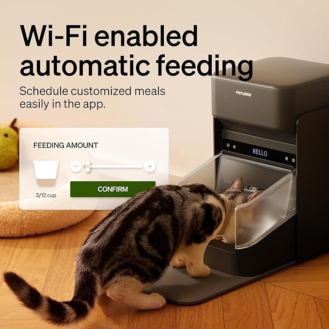 PETLIBRO RFID Automatic Cat Feeders for 3 Cats, Collar Sensor for Personalized Meals, Cats Recognition, Diet Tracking and Anti-Stealing for Multi-Pets Homes and Different Diets, WiFi Food Dispensers