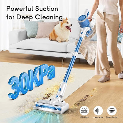 BSNAW Cordless Vacuum Cleaner for Home, 8-in-1 Lightweight Stick Vacuum with 45Mins Runtime, Powerful Suction, Anti-Tangle, Rechargeable Cordless Vacuum for Hardwood Floor Carpet Pet Hair, W-N505