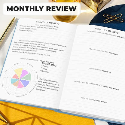Clever Fox Planner Premium Edition – Undated Luxurious Weekly & Monthly Planner to Increase Productivity and Hit Your Goals – Organizer – Start Anytime, A5, Lasts 1 Year, Light Blue (Weekly)