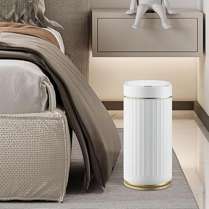 Bathroom Trash Can with Lid Automatic 2 Gallon Motion Sensor Garbage Bin, 7.5 Liter Smart Trash Bin Bathroom Decor, Plastic Garbage Can, Narrow Trash Can for Bedroom, Office, Living Room