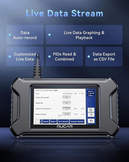 MUCAR CS90 OBD2 Scanner Diagnostic Tool with 28+ Reset Services, Oil/EPB/SAS/BMS/Injector, ABS Bleeding, Throttle Relearn, ABS SRS Engine Transmission Code Reader, FCA AutoAuth, Lifetime Free Update