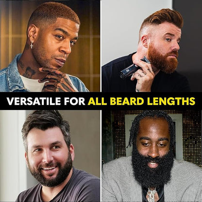 The Beard Club Professional T-Blade Beard Trimmer for Men with Straight Razor - Barber Electric Shaver & Hair Clippers for Men – Zero Gapped Cordless Hair Trimmer & Edger, Line Up Grooming Kit