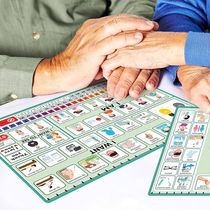 6 Pcs Communication Board for Nonverbal Adults Aphasia Colorful Picture Symbol Communication Cards for Patients Children(Green)