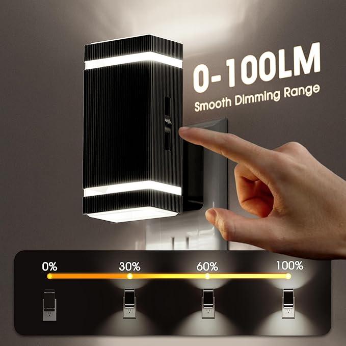 Briignite Red Motion Sensor Night Light, Dusk to Dawn Nightlights 2Pack, Dimmable Led Nightlight, Night-Light for Kids, 1W Night Lights Plug into Wall for Bedroom, Kid Room, Bathroom
