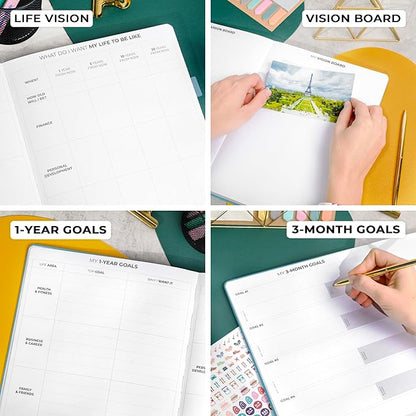 Clever Fox Planner Pro Premium – Luxurious Weekly & Monthly Planner with Budget Organizer for Productivity & Goals, Undated, A4 (Aquamarine)