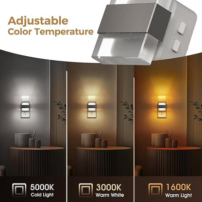 L LOHAS LED Night Light, 2 Pack Adjustable Color Temperature Night Lights Plug Into Wall, 2000K/3000K/5000K 3CCT Nightlight, Dusk to Dawn Sensor Dimmable Nightlights for Bathroom, Hallway, Gift