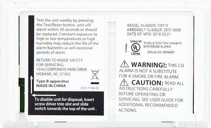 Kidde Carbon Monoxide Detector with 10-Year Battery, 3 LED Lights & Alarm Memory, 6 Pack