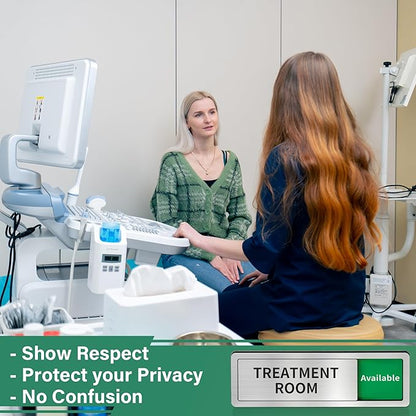 Treatment Room Door Sign,Do Not Disturb- In Use/Available Slider Sign for Wellness & Health Centers Business Vacant Occupied Privacy Spa Door
