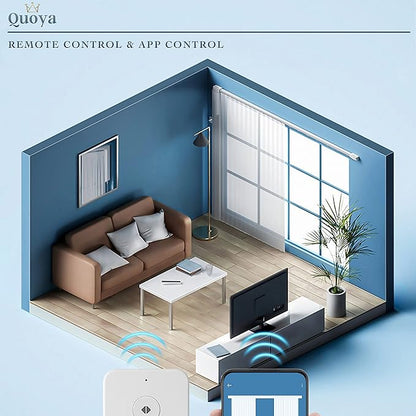 QUOYA QL600 Smart Electric Curtain Track, Motorized motor, Adjustable track length, compatible with Alexa, google, Siri, Apple Watch