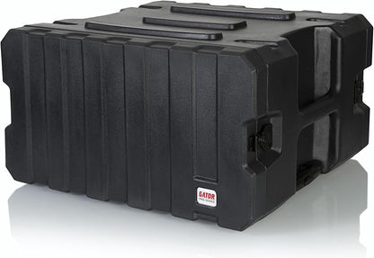 Gator Cases Pro Series 6U Rolling Rack Case with 19" Depth, Tow Handle & Recessed Wheels, Roto Molded Made in USA (G-PROR-6U-19)