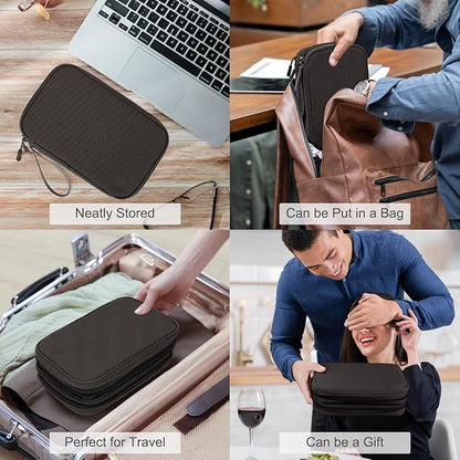 FYY Electronic Organizer, Large Travel Cable Organizer Bag Pouch Electronic Accessories Carry Case Portable Waterproof Double Layers All-in-One Storage Bag for Cable, Cord, Charger, Phone, Coffee