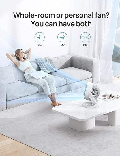 Dreo Fan for Bedroom, 12 Inches, 70ft Powerful Airflow, 28db Quiet Table Air Circulator Fans for Dorm Room, 120° Adjustable Tilt, 3 Speeds, Desktop Fan for Home, Office, Kitchen