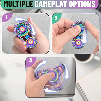 Valentines Day Gifts for Teens Boys Metal Fidget Spinner Toys for Adults Figette Bike Chain Roller Cool Gadgets ADHD Anxiety Stress Relief Items Figet Desk Offices EDC Men Christmas Stocking Stuffers