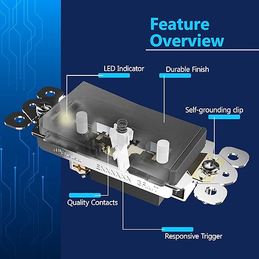 LIDER Minimalist Design Matte Finish Lighted Decorator Switch, Frameless Paddle Light Switch with Locator Light, Grounding Screw, 15A 125V, UL Listed, LS15-1P-SG, Space Gray