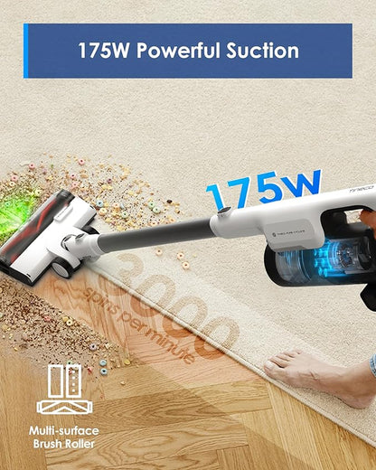 Tineco Pure ONE Station 5 Cordless Smart Vacuum with 2.5L Auto Dust Base, Full-Path Self-Cleaning, 175W Suction, ZeroTangle Tech, iLoop Smart Sensor, Suitbale for Hard Floor & Carpet