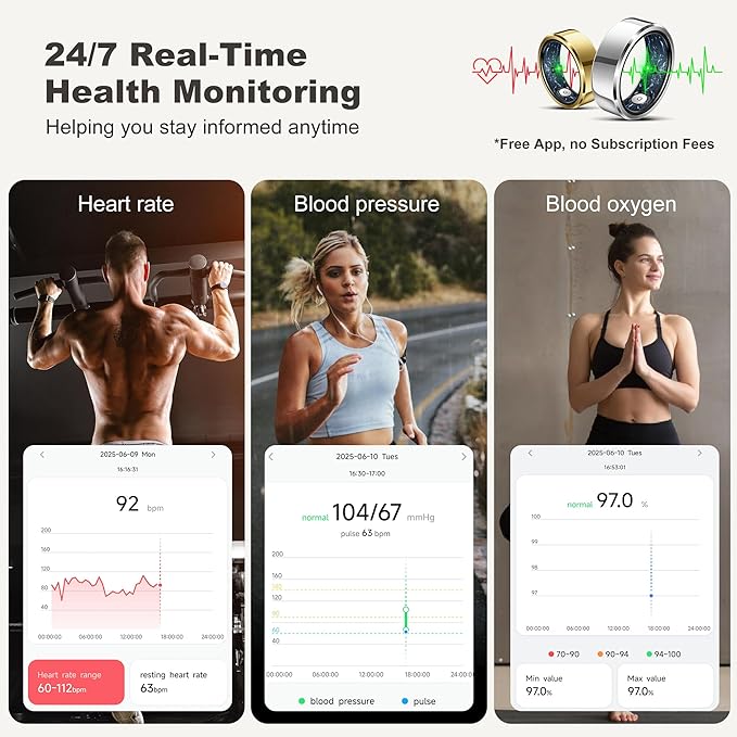 RIFESI Smart Ring for Women Men, Fashion Minimalist Fitness Ring & Sleep Tracker Ring with Heart Rate, Blood Pressure,5ATM Waterproof Health Ring,Gifts for Women Men Gift,No Subscription (8,Silver)