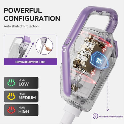 AAOBOSI Steam Mop, 1300W Powerful Detachable Handheld Steamer with 350ml Tank, 11 Multi-purpose Accessories, 23FT Power Cable, Steam Mops for Floor Cleaning, Tiles, Windows, Carpets, Furniture