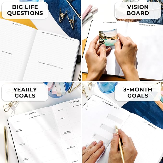 Clever Fox Planner Premium Edition – Undated Luxurious Weekly & Monthly Planner to Increase Productivity and Hit Your Goals – Organizer – Start Anytime, A5, Lasts 1 Year, Black (Weekly)