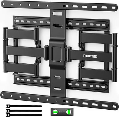 monTEK Ultra Slim TV Wall Mount for 43-90 Inch TVs | 1.1" Thin Low Profile Full Motion Bracket | Dual Swivel Articulating Arms with Tilt | Max VESA 600x400mm | Holds 132lbs | Fits 16"/18" Studs