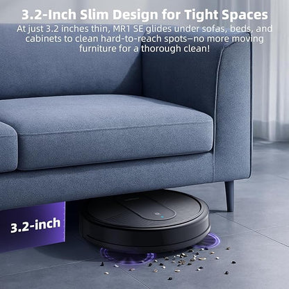 MONSGA Robot Vacuum Cleaner, 4000Pa Powerful Suction Robotic Vacuum, 3.2" Super-Slim, 140Min Runtime, Vacuum Robot for Hard Floor/Low Pile Carpet/Pet Hair, Remote/App/Voice Control, Schedule Clean