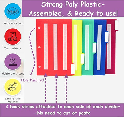 5 Small Color Dividers/Tabs Set (8”x5 Half Sheet) Perfect to Keep Your Loose Photo/Picture Symbol Communication Cards Organized. Autism ABA,ADHD, Language & Apraxia Aspergers