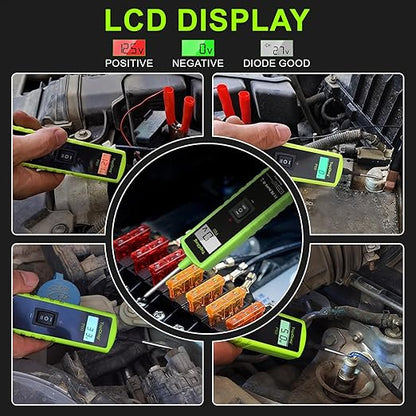 12 Volt Test Light Automotive, Power Circuit Probe Kit, 6V - 24V Car Fuse Tester, Voltage Tester 0.3v-70v, AC DC Outlet Tester, Automotive Short Circuit Finder, P60