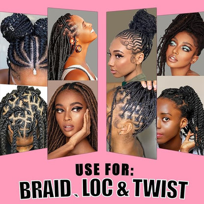 13.4oz Braiding for Twist, Locs, Braids, No Flake Extra Hold High Shine Braid Gel & Edge Control, Loc Gel Long Lasting for Locks, Cornrows Smooths & Tames Frizz Braiding Wax for All Hair Braid Types