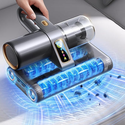 PureMatt Pro 35Kpa Max Suction AI Mattress Vacuum [100% Allergen, Dust & Pet Hair Removal] Bed Vacuum Cleaner with UV Lights, Ultrasonic, HEPA Filter & Sensor, for Bed, Sofa, Carpet, Corded, Gray