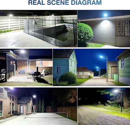 OKPRO 10000W Solar Street Light, Super Bright LED Beads Solar Lights Outdoor Waterproof IP66, Heavy Duty Parking Lot Light Commercial Dusk to Dawn,Flood Light with Remote Control for Yard, Driveway